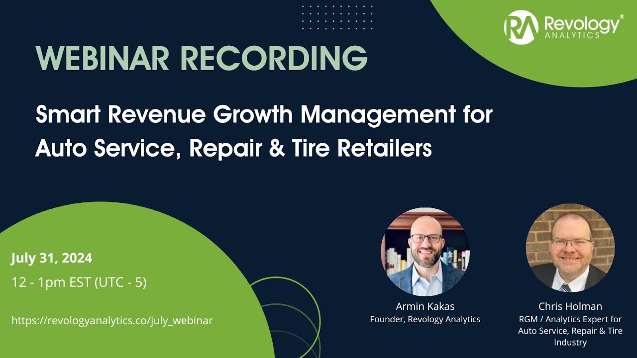 Smart Pricing and Revenue Growth Management for Auto Service, Repair and Tire Retailers