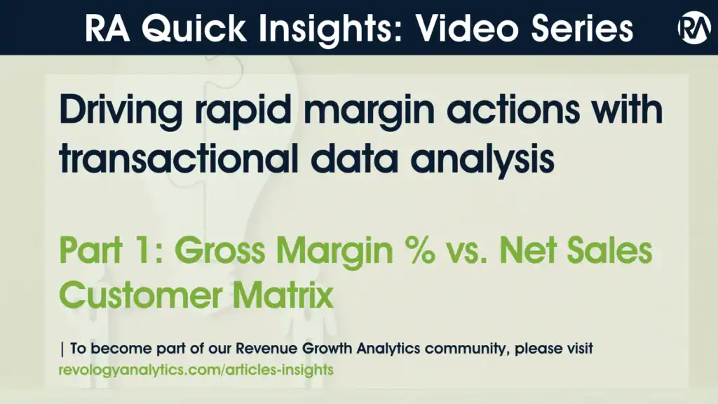 Business presentation slide on rapid margin actions using transactional data analysis.