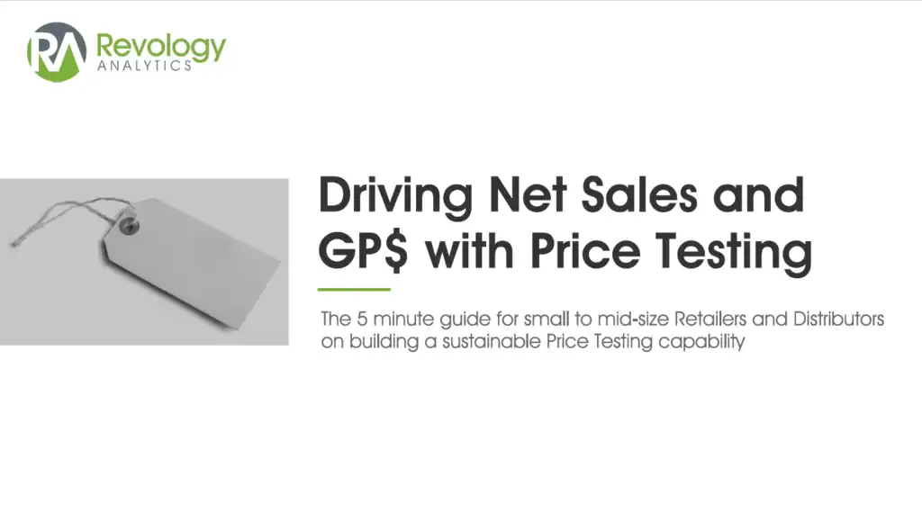 Price testing for net sales and gross profit in retail and distribution.