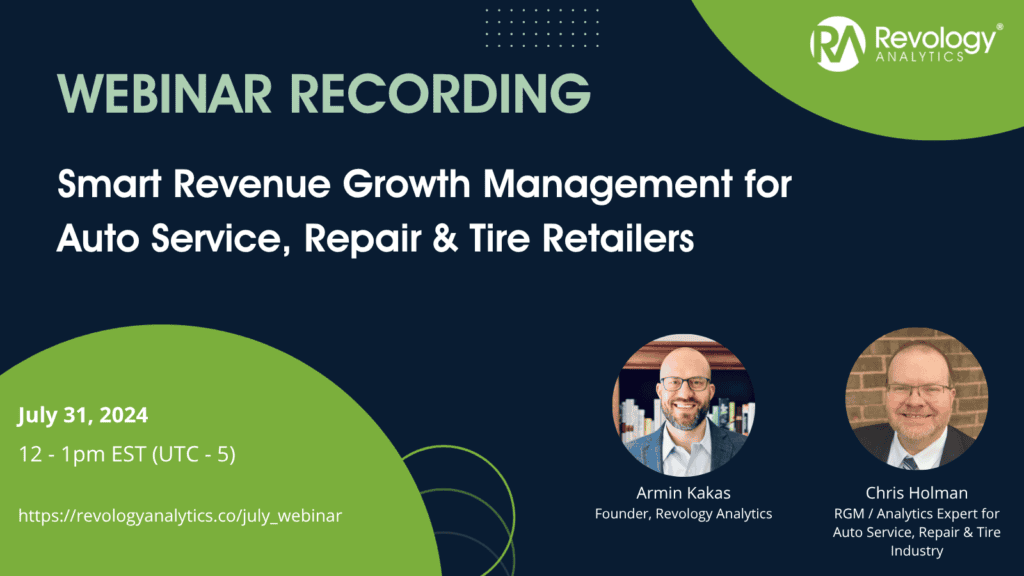 Smart Pricing and Revenue Growth Management for Auto Service, Repair and Tire Retailers